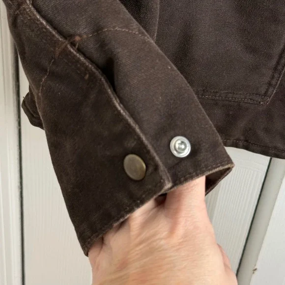 Carhartt Sherpa Lined Jacket Womens Large Brown Workwear Chore Coat Gorpcore - Picture 7 of 8